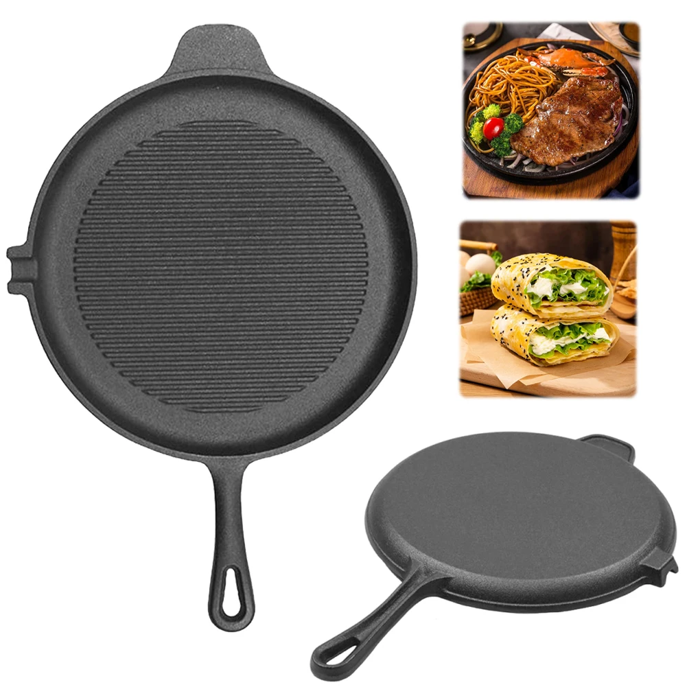 28cm Iron Ribbed Steak Grilling Pan Non-stick & Single Spout Steak Minute Pan Frying Pan Pot for Gas Induction Cooker Universal
28cm Iron Ribbed Steak Grilling Pan Non-stick & Single Spout Steak Minute Pan Frying Pan Pot for Gas Induction Cooker Universal