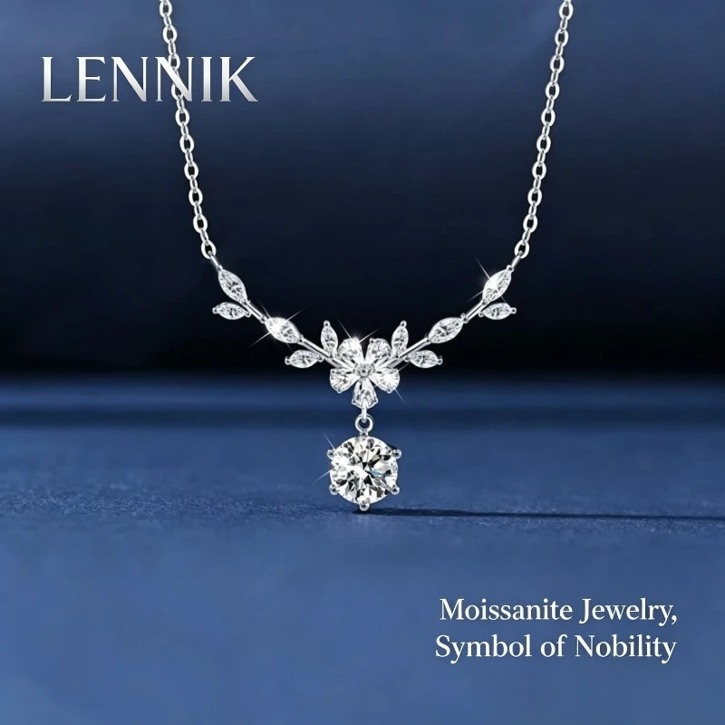 LENNIK Moissanite S925 Sterling Silver Flowering Wheat Ear Necklace Premium Pendant Collarbone Chain Jewelry
LENNIK Moissanite S925 Sterling Silver Flowering Wheat Ear Necklace Premium Pendant Collarbone Chain Jewelry