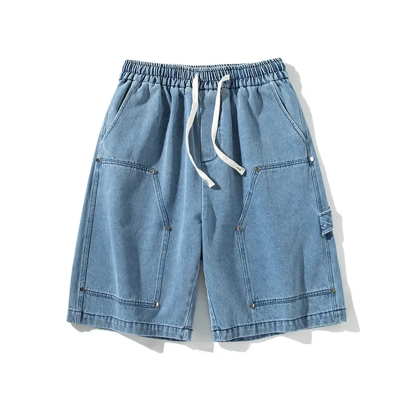 American Retro Light Blue Lumber Cargo Denim Shorts Men Draw Rope Loose Casual High Street Summer Men's Short Pants
American Retro Light Blue Lumber Cargo Denim Shorts Men Draw Rope Loose Casual High Street Summer Men's Short Pants