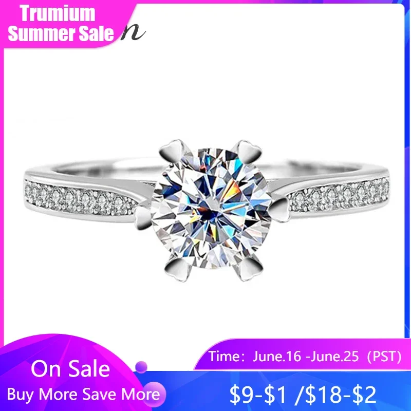 Trumium 1ct D Color VVS1 Clarity Lab Created Diamond Moissanite Rings for Women Engagement Wedding Bands 6 Claw Classic Ring
Trumium 1ct D Color VVS1 Clarity Lab Created Diamond Moissanite Rings for Women Engagement Wedding Bands 6 Claw Classic Ring
