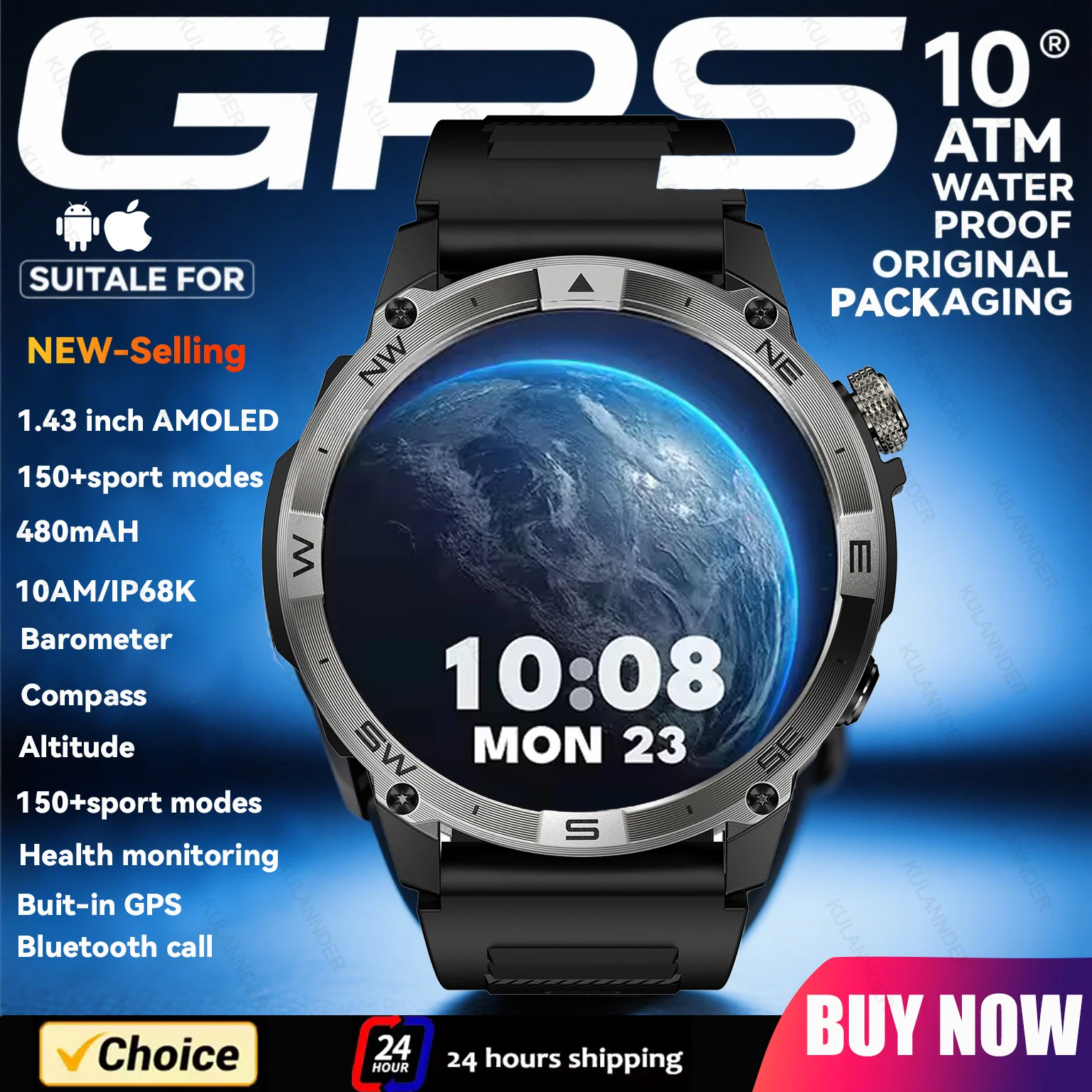 Men Military Grade GPS Smart Watch AMOLED HD Screen 1000mAh Battery 5ATM Waterproof 170+sport Mode Heart Rate BT Call Smartwatch
Men Military Grade GPS Smart Watch AMOLED HD Screen 1000mAh Battery 5ATM Waterproof 170+sport Mode Heart Rate BT Call Smartwatch