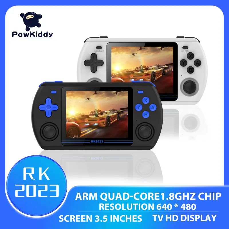 POWKIDDY RK2023 Retro Handheld Video Game Players 3.5 Inch HD Screen Portable Game Console RK3566 Chip Gaming PS1 Emulator
POWKIDDY RK2023 Retro Handheld Video Game Players 3.5 Inch HD Screen Portable Game Console RK3566 Chip Gaming PS1 Emulator