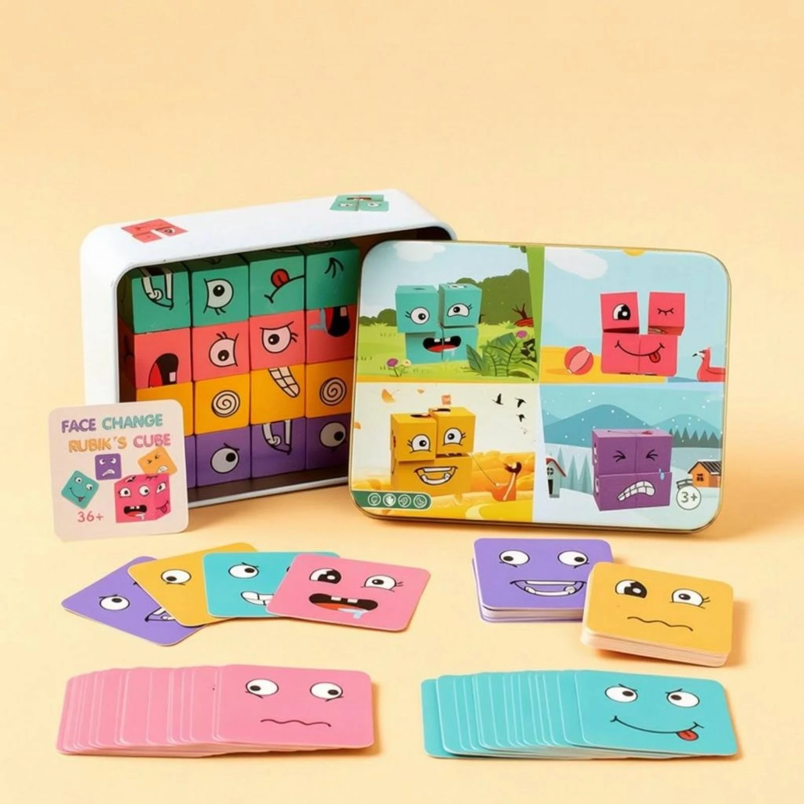 Face-Changing Cube Game Illustrated Facial Features Face Changing Cube Game Expression Matching Block Block Game
Face-Changing Cube Game Illustrated Facial Features Face Changing Cube Game Expression Matching Block Block Game