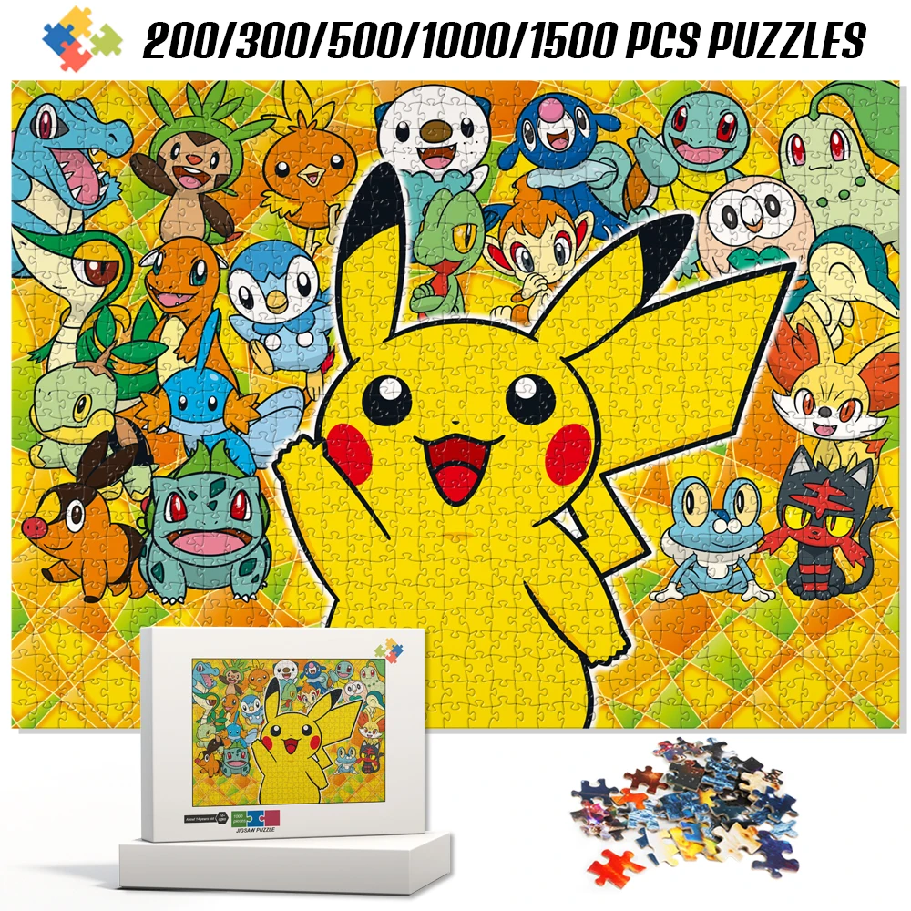 Pikachu Multi-Size Jigsaw Puzzles for Kids/adults Pokemon Cartoon DIY 200/300/500/1000/1500 Pieces Jigsaw Puzzles Children Toys
Pikachu Multi-Size Jigsaw Puzzles for Kids/adults Pokemon Cartoon DIY 200/300/500/1000/1500 Pieces Jigsaw Puzzles Children Toys
