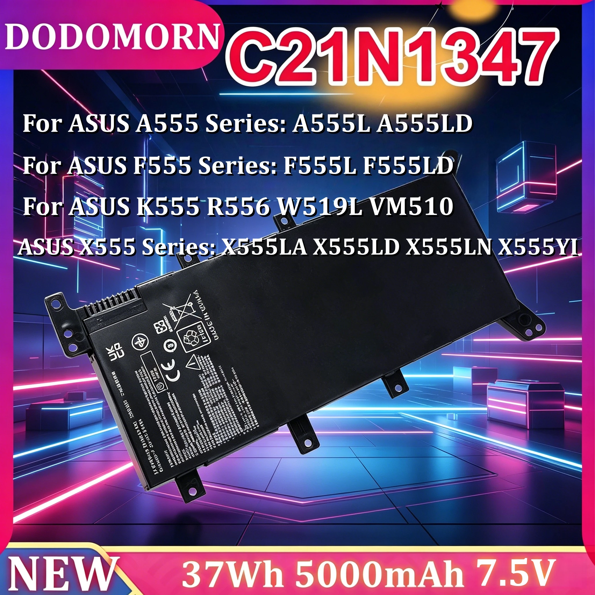 High quality C21N1347 Battery For ASUS X555LA X555LD A555L F555L K555 R556 W519L VM510L
High quality C21N1347 Battery For ASUS X555LA X555LD A555L F555L K555 R556 W519L VM510L