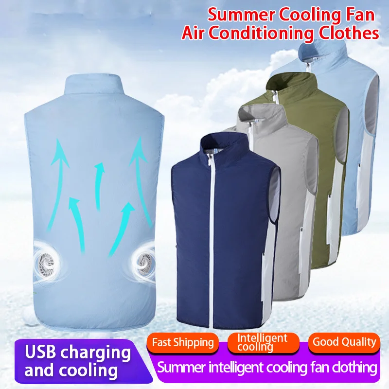 Summer Casual Style Men's Cooling Air Conditioned Clothes Breathable Lightweight Cooling Fan Vest Outdoor Fishing Work Clothes
Summer Casual Style Men's Cooling Air Conditioned Clothes Breathable Lightweight Cooling Fan Vest Outdoor Fishing Work Clothes