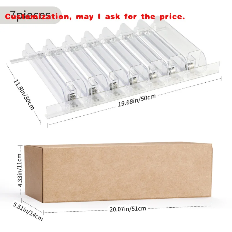 custom.Width-Adjustable Drink & Display Organizer: Spring-Loaded Can Pusher Tray + Rack Shelf System-Pieces
custom.Width-Adjustable Drink & Display Organizer: Spring-Loaded Can Pusher Tray + Rack Shelf System-Pieces