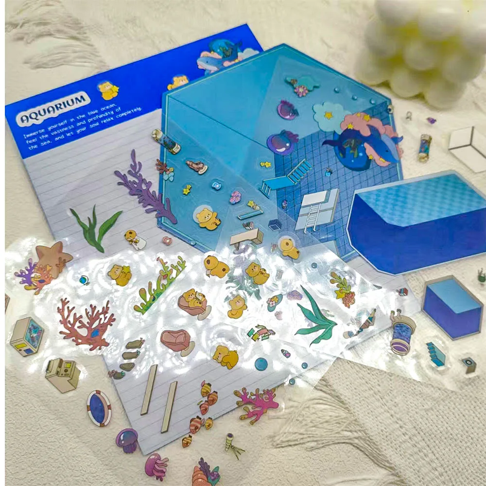 Cartoon Blue Aquarium Series 3D Landscape Stickers Miniature Scene DIY Handmade Toys Creative Gifts PET Transparent Stickers
Cartoon Blue Aquarium Series 3D Landscape Stickers Miniature Scene DIY Handmade Toys Creative Gifts PET Transparent Stickers