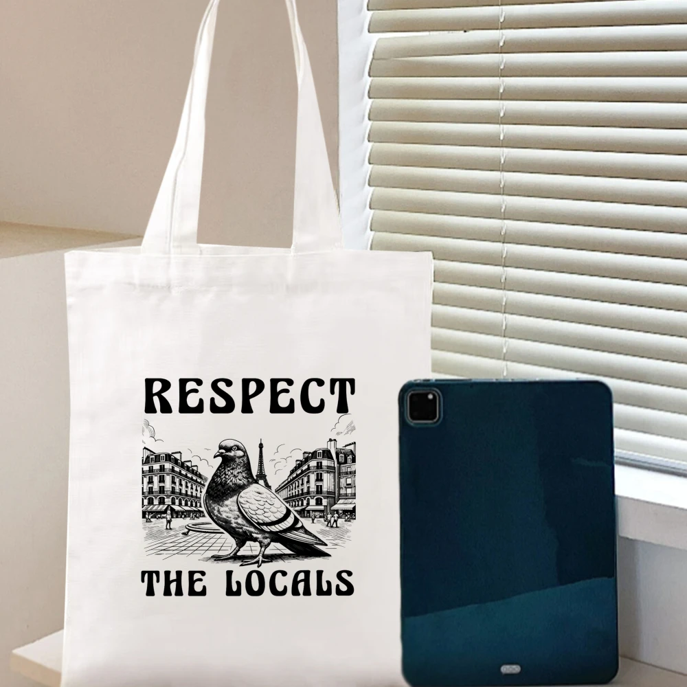 "Respect The Locals" Funny Pigeon Canvas Tote Bag, Quirky Bird Print Shoulder Bag for Travelers and Casual Outings
"Respect The Locals" Funny Pigeon Canvas Tote Bag, Quirky Bird Print Shoulder Bag for Travelers and Casual Outings