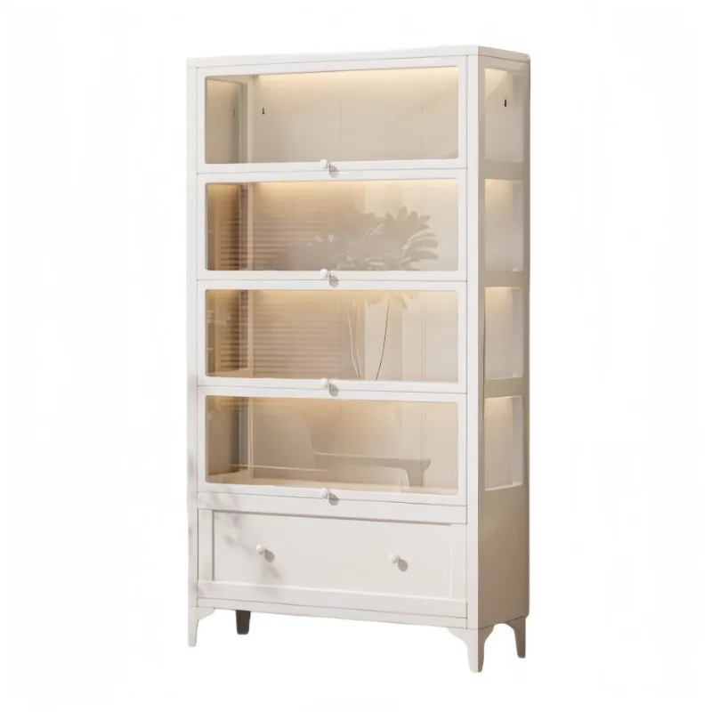 Steel bookcase, integrated with drawers, metal bookshelf with door, glass figure display
Steel bookcase, integrated with drawers, metal bookshelf with door, glass figure display