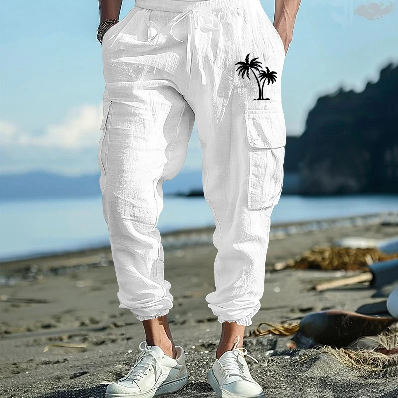 Summer MuscleMen's New European and American Linen Leisure Sports Ankle Tie Multi-Pocket Lace Solid Color Loose Drawstring Pants
Summer MuscleMen's New European and American Linen Leisure Sports Ankle Tie Multi-Pocket Lace Solid Color Loose Drawstring Pants