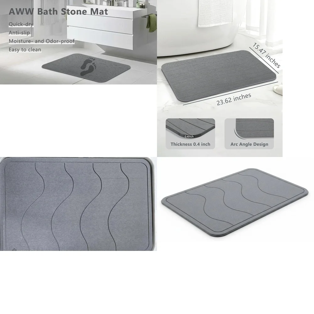 Premium Stone Bath Mat Diatomaceous Earth Non Slip Super Absorbent Quick Dry Bathroom Floor Mat for Home Spa Hotel Decor
Premium Stone Bath Mat Diatomaceous Earth Non Slip Super Absorbent Quick Dry Bathroom Floor Mat for Home Spa Hotel Decor