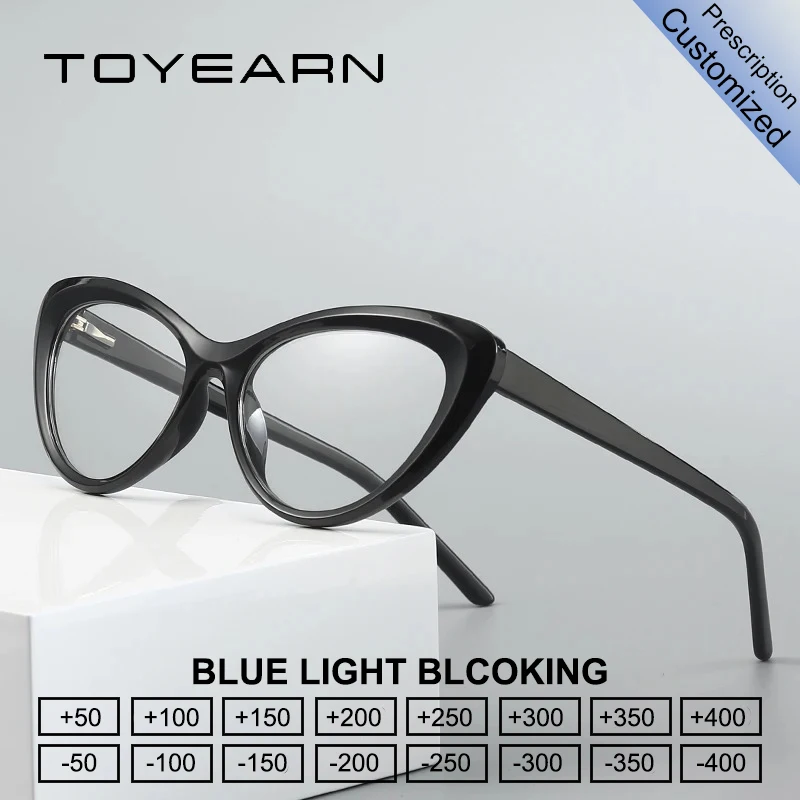 TOYEARN модные женские очки «кошачий глаз», женские очки для чтения, блокирующие синий свет, близорукость, дальнозоркость, оптическая оправа для очков по рецепту 
TOYEARN модные женские очки «кошачий глаз», женские очки для чтения, блокирующие синий свет, близорукость, дальнозоркость, оптическая оправа для очков по рецепту