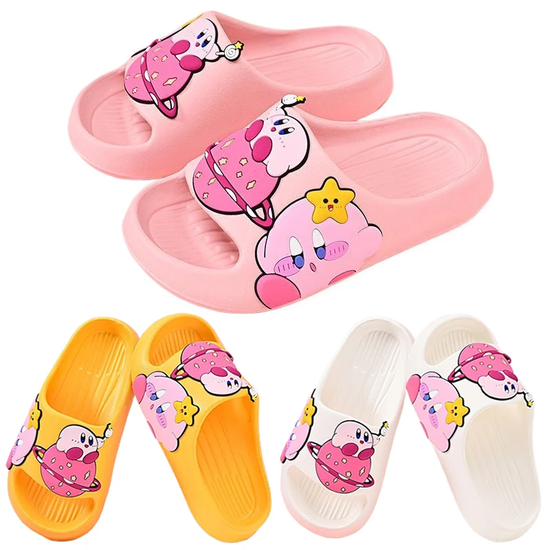 Kirby Slippers Anime Indoor Anti-slip Bathroome Slippers Thick Sole Beach Shoes for Boy Girl Cartoon Soft Bottom Sandals Gifts 
Kirby Slippers Anime Indoor Anti-slip Bathroome Slippers Thick Sole Beach Shoes for Boy Girl Cartoon Soft Bottom Sandals Gifts