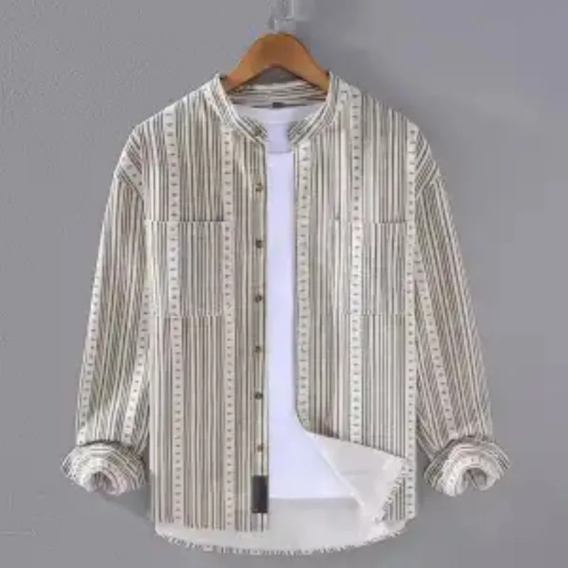 Модная полосатая рубашка с длинными рукавами в стиле ретро, новая мужская модная литературная повседневная свободная универсальная японская рубашка на пуговицах
Модная полосатая рубашка с длинными рукавами в стиле ретро, новая мужская модная литературная повседневная свободная универсальная японская рубашка на пуговицах