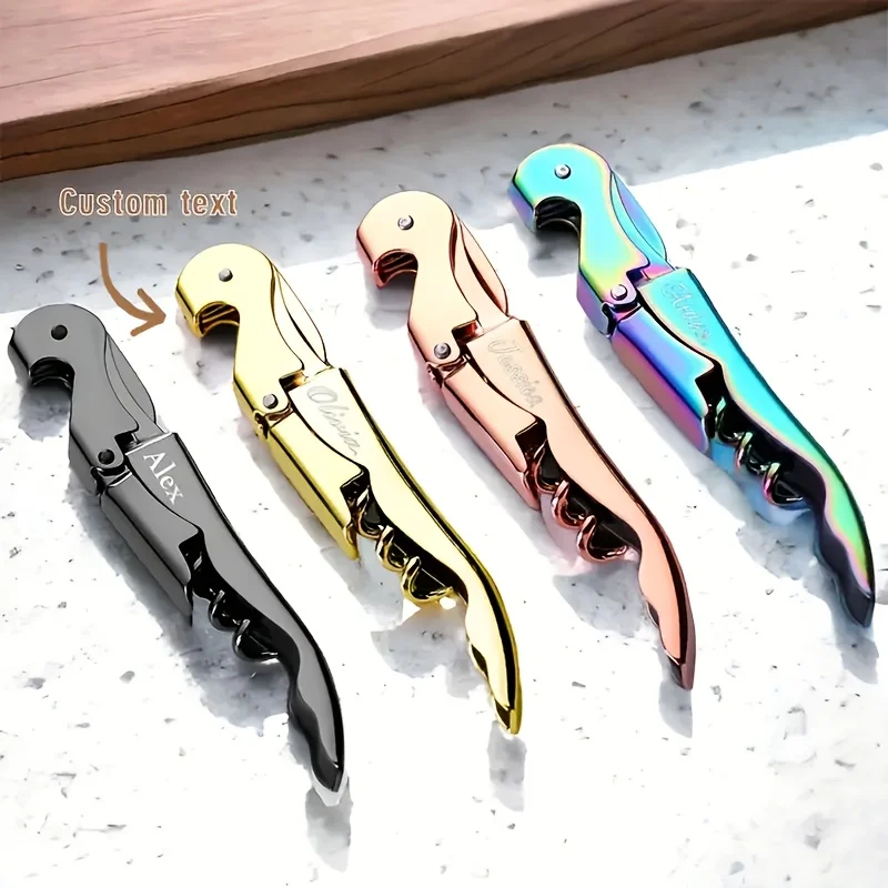 1Pc【Personalized Customization】Customizable Text Content Wine Opener, Rose Gold, Gold, Black, Colorful Wine Opener, Stainless Steel Corkscrew Multifunctional Wine Tool
1Pc【Personalized Customization】Customizable Text Content Wine Opener, Rose Gold, Gold, Black, Colorful Wine Opener, Stainless Steel Corkscrew Multifunctional Wine Tool
