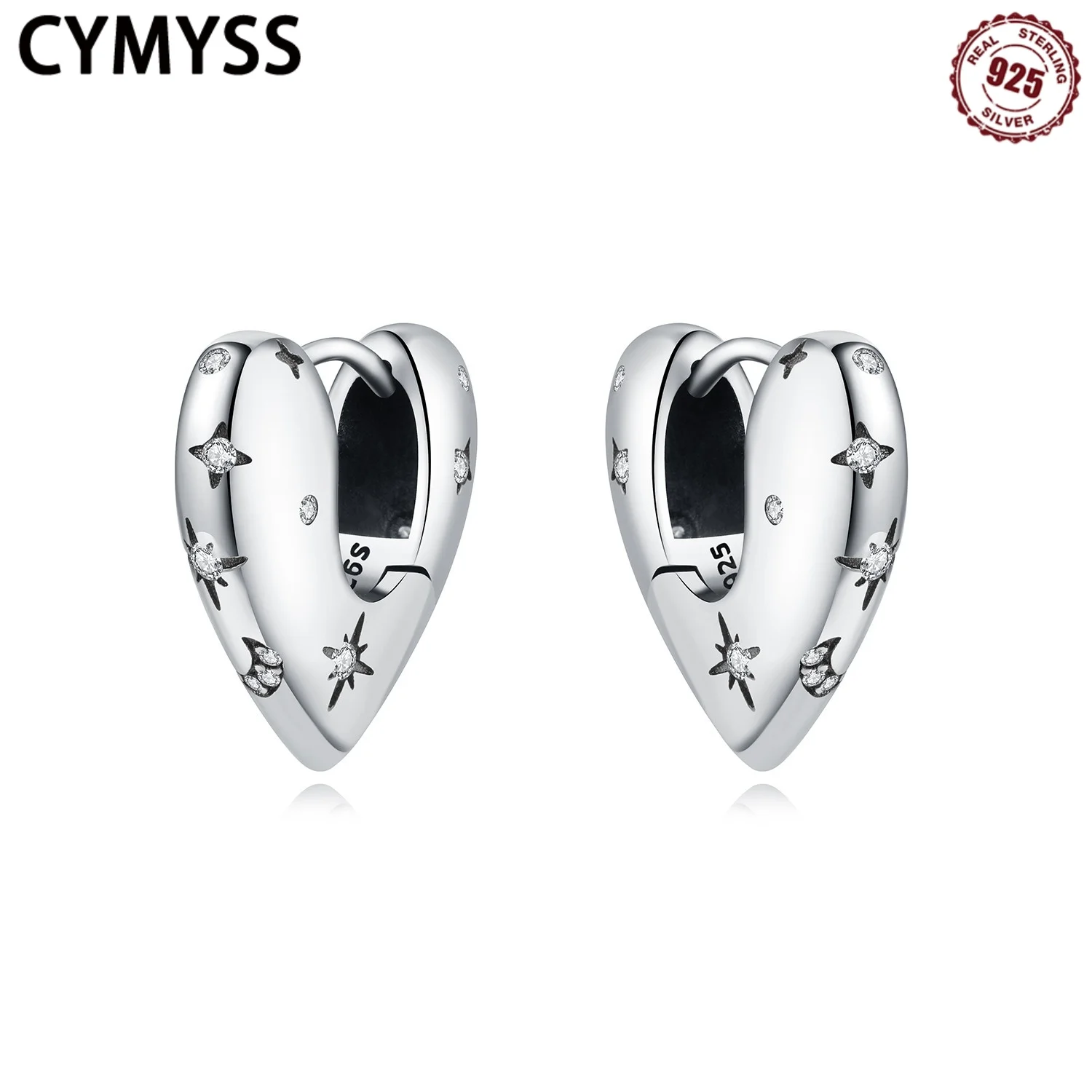 CYMYSS 2025 New 925 Sterling Silver Star Moon Heart Hoop Earrings Boutique Wedding Birthday Party Gift Jewellery Womens Earrings
CYMYSS 2025 New 925 Sterling Silver Star Moon Heart Hoop Earrings Boutique Wedding Birthday Party Gift Jewellery Womens Earrings