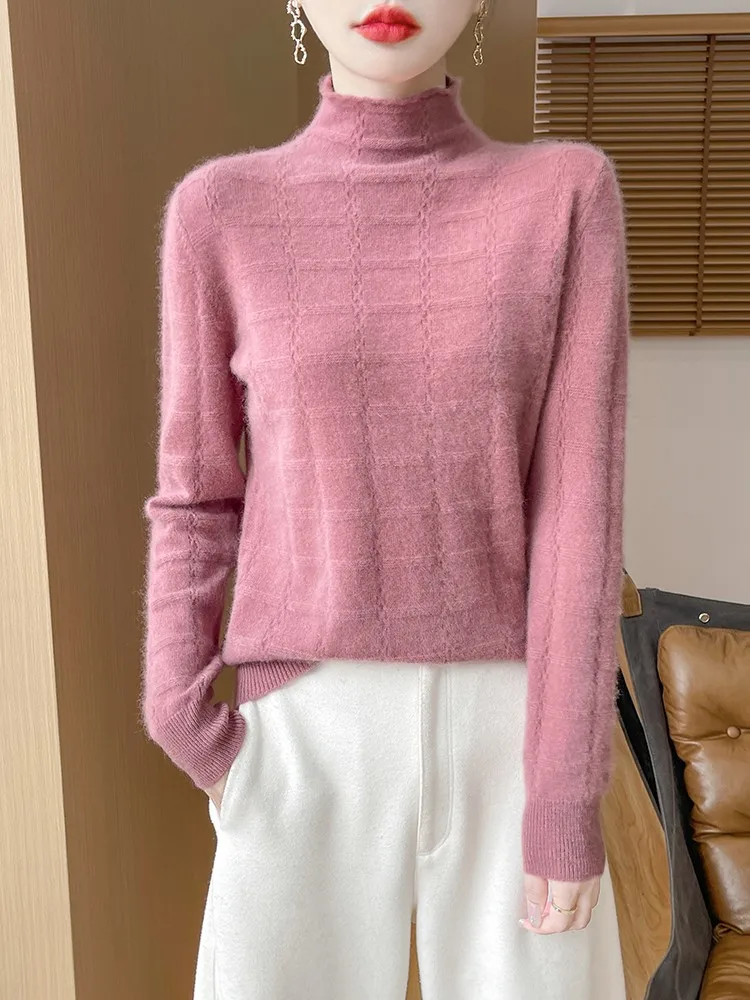 Осень-зима, женская полуводолазка из 100% мериносовой шерсти с длинными рукавами, трикотаж, теплый пуловер, свитер, модная одежда
Осень-зима, женская полуводолазка из 100% мериносовой шерсти с длинными рукавами, трикотаж, теплый пуловер, свитер, модная одежда