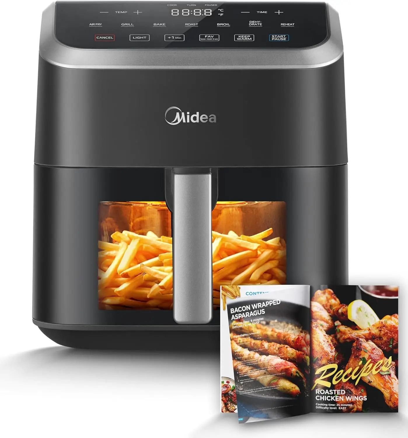 5.5 Quart Air Fryer with See-Thru Window, Rapid Air Tech, 9 Presets, Quick Meals, Less Oil
5.5 Quart Air Fryer with See-Thru Window, Rapid Air Tech, 9 Presets, Quick Meals, Less Oil