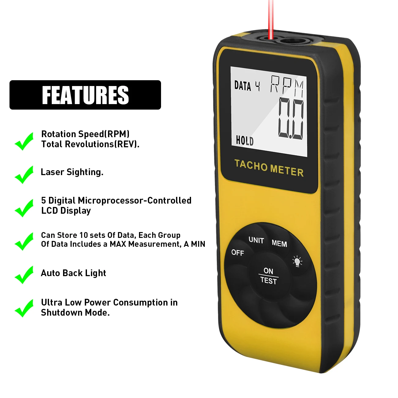 BTMETER Digital Tachometer BT-9235C, Non-Contact 7.0-99999 RPM Automotive Industrial Speed Meter, Engine Ratation Measurement
BTMETER Digital Tachometer BT-9235C, Non-Contact 7.0-99999 RPM Automotive Industrial Speed Meter, Engine Ratation Measurement