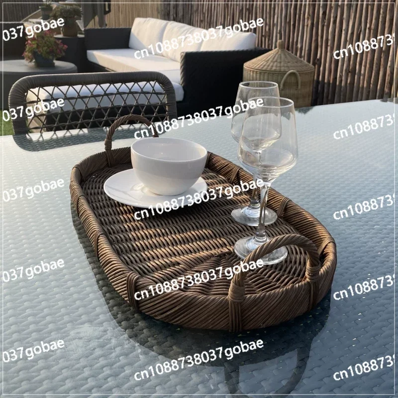 Rattan Decor Tray, Handmade Woven Rattan Tray with Handles
Rattan Decor Tray, Handmade Woven Rattan Tray with Handles