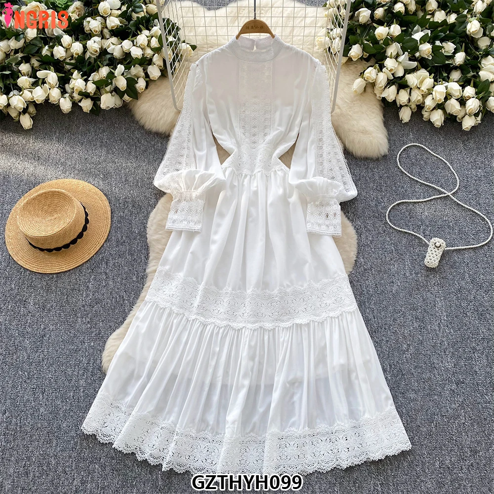Spring Roman Tunic Slim Casual Midi Dress For Women Empire Patchwork Hollow Out Lace Dress-GZTHYH099
Spring Roman Tunic Slim Casual Midi Dress For Women Empire Patchwork Hollow Out Lace Dress-GZTHYH099