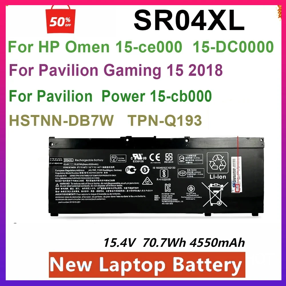 Новый аккумулятор для ноутбука SR04XL для HP Omen 15-ce000 15-DC0000 17 III Pro для HP Pavilion 15-cb000 Gaming 15 2018 Power 15-cb000 Serie
Новый аккумулятор для ноутбука SR04XL для HP Omen 15-ce000 15-DC0000 17 III Pro для HP Pavilion 15-cb000 Gaming 15 2018 Power 15-cb000 Serie