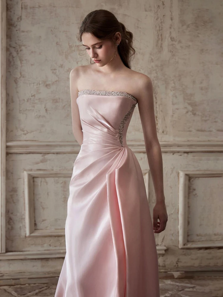 High-Grade Tube Top Toast Dress French Host Engagement Banquet Pink Light Luxury Fishtail Evening 2025 New
High-Grade Tube Top Toast Dress French Host Engagement Banquet Pink Light Luxury Fishtail Evening 2025 New