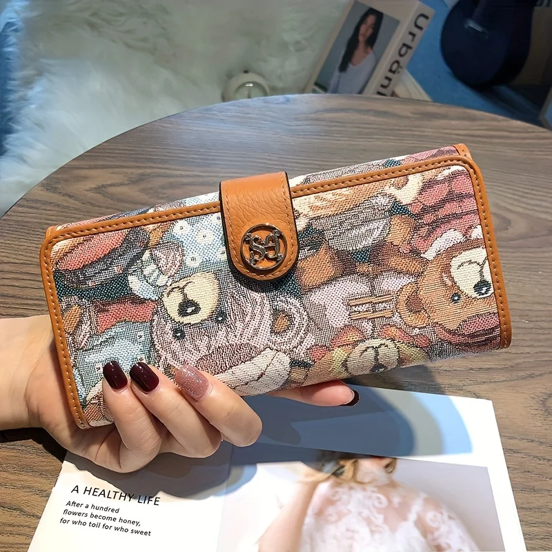 Classic Pattern Long Wallet, Large Capacity Vintage Purse, Women's Trifold Card Case
Classic Pattern Long Wallet, Large Capacity Vintage Purse, Women's Trifold Card Case