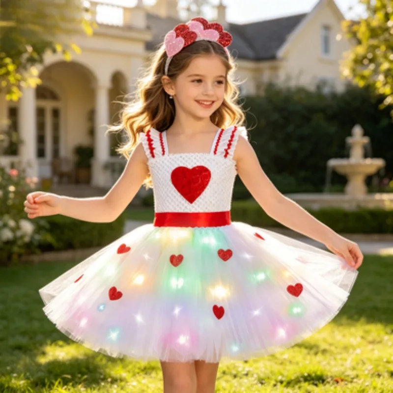 Shiny Tulle Girls' Tutu Dress, Heart Print Princess-style Party Gown, Perfect for Birthdays and All Kinds of Celebrations
Shiny Tulle Girls' Tutu Dress, Heart Print Princess-style Party Gown, Perfect for Birthdays and All Kinds of Celebrations