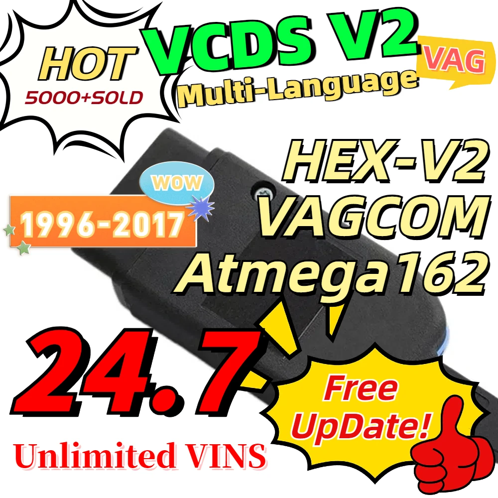 Новейший USB-интерфейс VCDSCAN Unlimited VINs HEX V2 Обновление 24,7 ДЛЯ VW Для AUDI Skoda Seat VAG COM Инструмент диагностического кодирования VCDS
Новейший USB-интерфейс VCDSCAN Unlimited VINs HEX V2 Обновление 24,7 ДЛЯ VW Для AUDI Skoda Seat VAG COM Инструмент диагностического кодирования VCDS