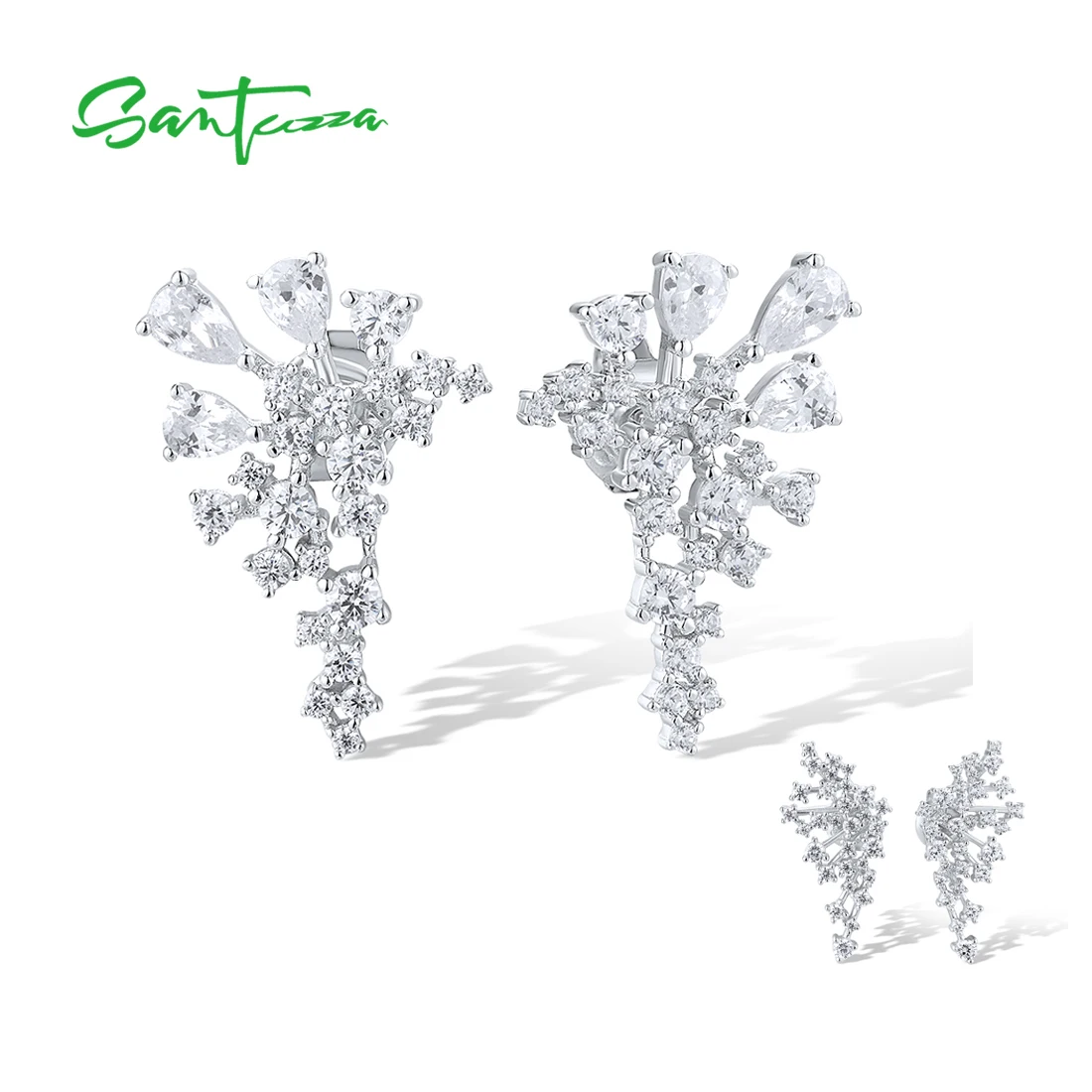 Серьги-гвоздики SANTUZZA из стерлингового серебра 925 пробы для женщин, сверкающие белые фианиты, подарки на годовщину свадьбы, ювелирные изделия
Серьги-гвоздики SANTUZZA из стерлингового серебра 925 пробы для женщин, сверкающие белые фианиты, подарки на годовщину свадьбы, ювелирные изделия