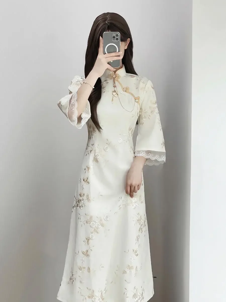Кружевное платье Qipao 2025, новое летнее женское улучшенное платье в стиле ретро, новые современные длинные платья Cheongsam в китайском молодежном стиле, вечерние
Кружевное платье Qipao 2025, новое летнее женское улучшенное платье в стиле ретро, новые современные длинные платья Cheongsam в китайском молодежном стиле, вечерние