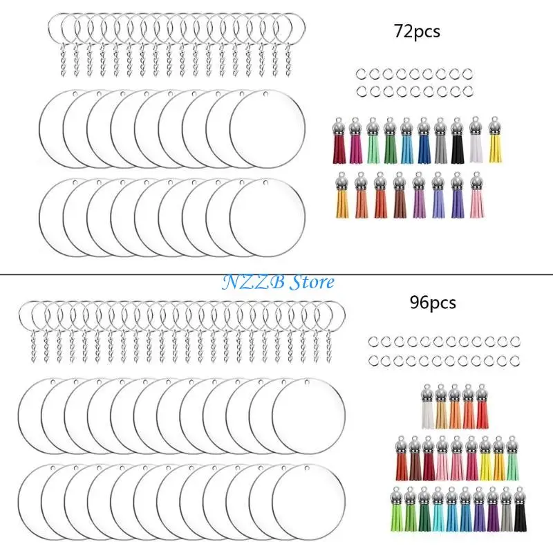 T21F Acrylic Keychain Blanks for Craft with Rings Tassels and Jump Rings for DIY
T21F Acrylic Keychain Blanks for Craft with Rings Tassels and Jump Rings for DIY