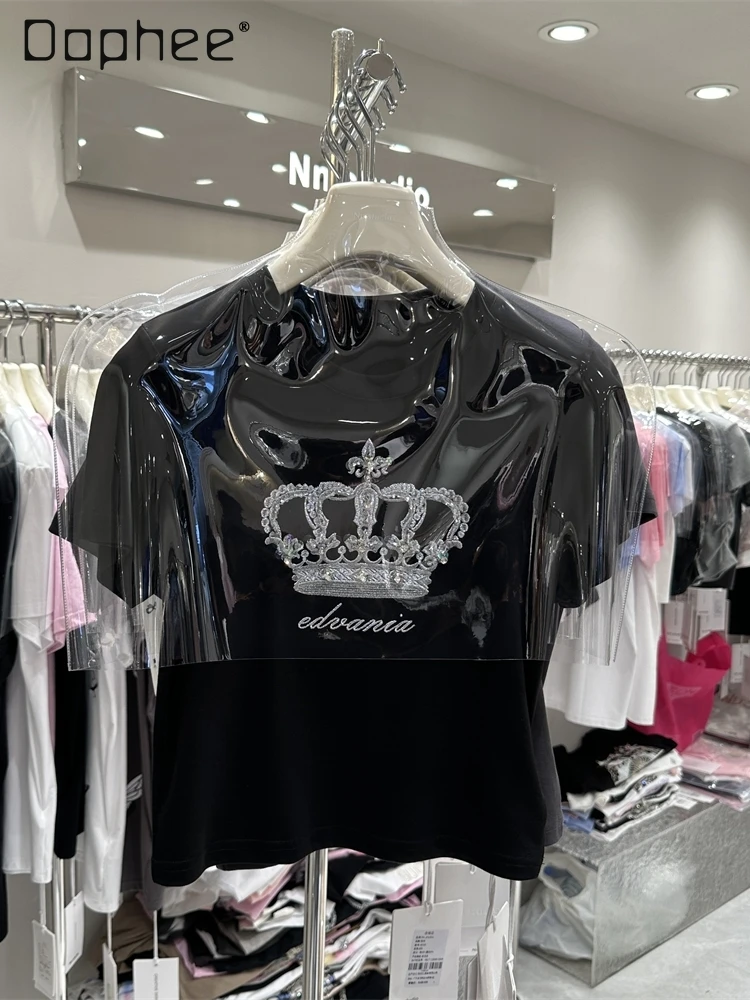 Bright Silk Embroidered Slim Short Top for Women 2024 Summer New Diamond-Embedded Beaded Round Neck Short Sleeve T-shirt Female
Bright Silk Embroidered Slim Short Top for Women 2024 Summer New Diamond-Embedded Beaded Round Neck Short Sleeve T-shirt Female