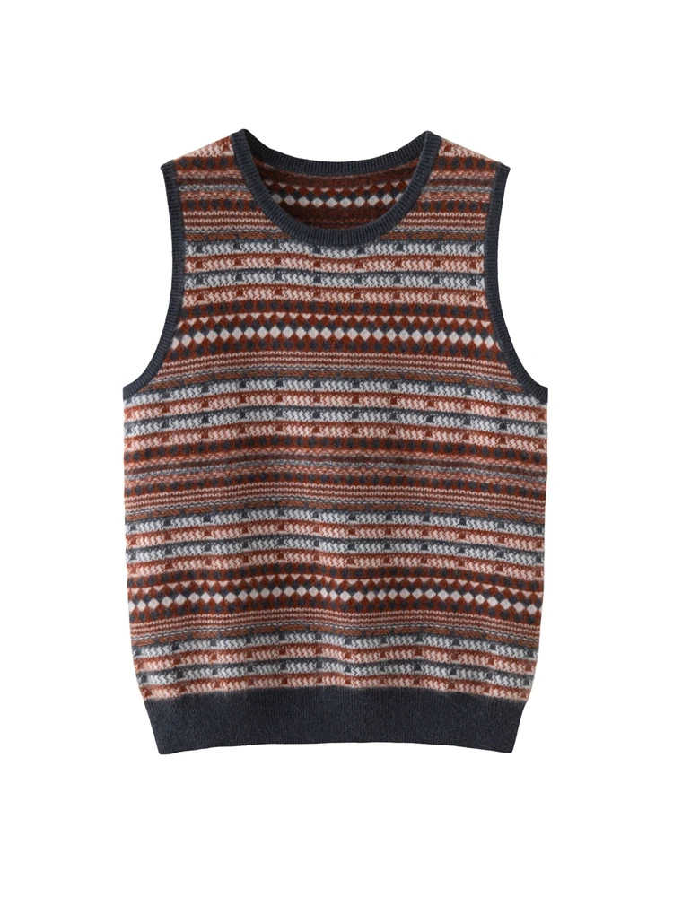 TLOML женский 100% кашемировый свитер с круглым вырезом, полосатый жилет, пуловер, кашемировый трикотаж в стиле ретро, осенне-зимние удобные топы без рукавов
TLOML женский 100% кашемировый свитер с круглым вырезом, полосатый жилет, пуловер, кашемировый трикотаж в стиле ретро, осенне-зимние удобные топы без рукавов