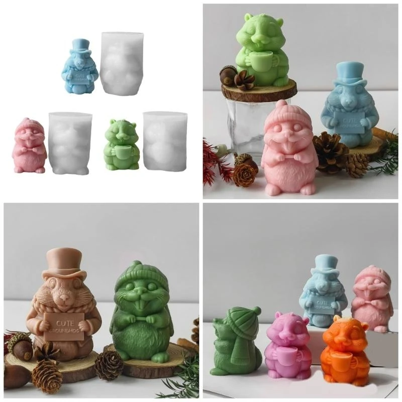 Flexible and Reusable Silicone Mold Creative Groundhog Ornament Mold for Enthusiasts Making Intricate Animal Sculptures Y08E
Flexible and Reusable Silicone Mold Creative Groundhog Ornament Mold for Enthusiasts Making Intricate Animal Sculptures Y08E