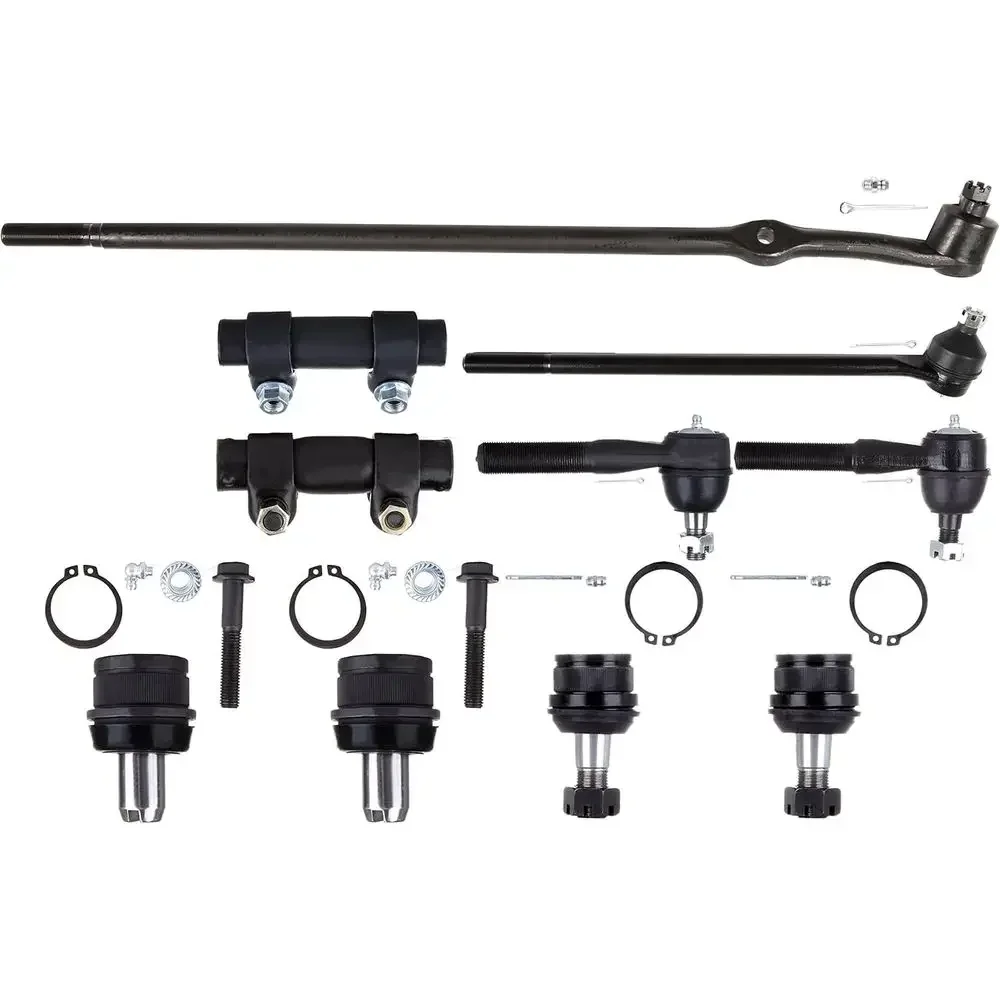 Front Suspension Kit for 1987-1996 Vehicles, Inner & Outer Tie Rod Ends, Center Link, Tie Rod, Ball Joints, RWD/2WD
Front Suspension Kit for 1987-1996 Vehicles, Inner & Outer Tie Rod Ends, Center Link, Tie Rod, Ball Joints, RWD/2WD