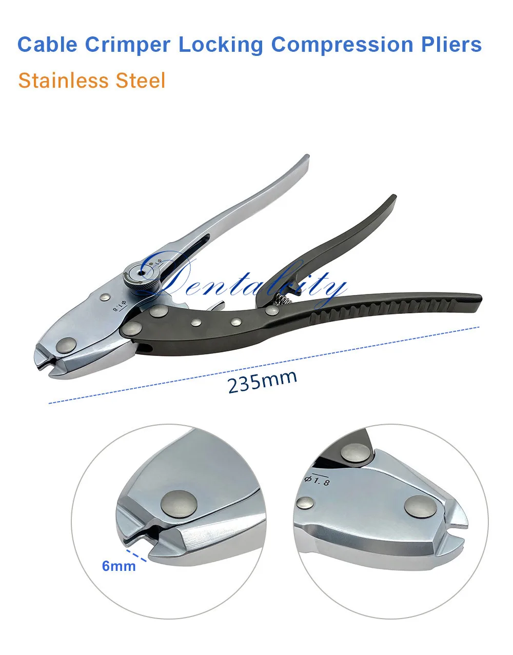 Cable Compression Pliers Stainless Steel Cable Locking Forceps Veterinary Orthopedic Surgical Instruments
Cable Compression Pliers Stainless Steel Cable Locking Forceps Veterinary Orthopedic Surgical Instruments