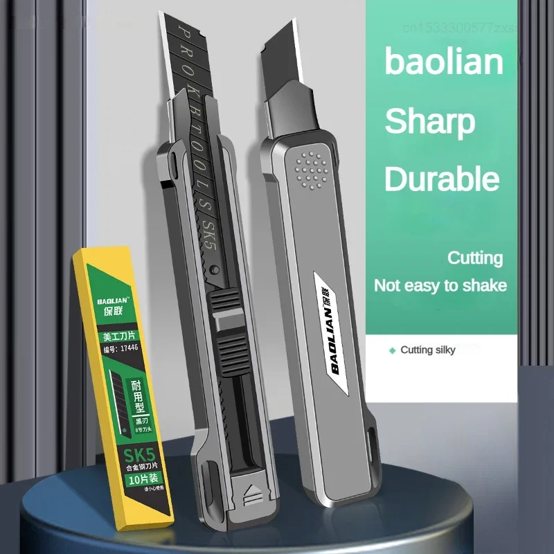 Baolian Utility Paper Cutters Knife Portable Pocket Box Cutter Retractable Paper 80MM Metal Blade DIY Sharp Knife Tools
Baolian Utility Paper Cutters Knife Portable Pocket Box Cutter Retractable Paper 80MM Metal Blade DIY Sharp Knife Tools