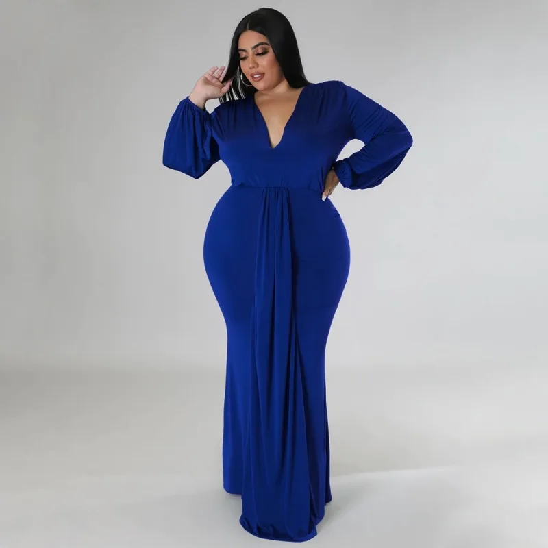 Elegant Plus Size Women Evening Dress Fashion Long Sleeve Sexy Deep V High Waist Suitability Birthday Party Women's clothes
Elegant Plus Size Women Evening Dress Fashion Long Sleeve Sexy Deep V High Waist Suitability Birthday Party Women's clothes