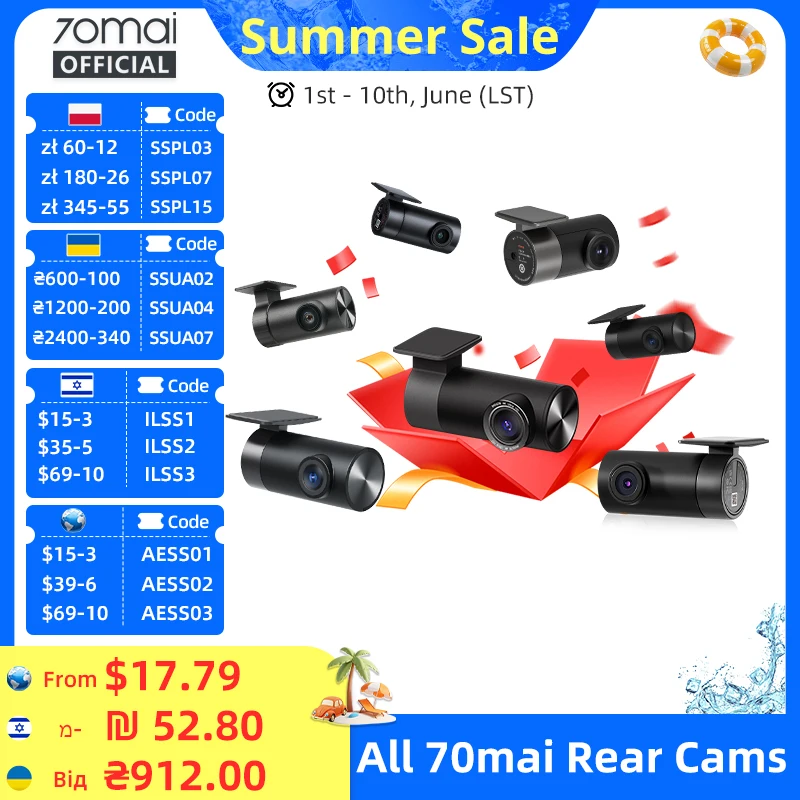 70mai Rear Cam RC06 RC11 RC12 RC14 RC22 Interior FC02 for 70mai 4K A810 A800SE 70mai A510 A200 A500S X800 RC24 RC41 for T800
70mai Rear Cam RC06 RC11 RC12 RC14 RC22 Interior FC02 for 70mai 4K A810 A800SE 70mai A510 A200 A500S X800 RC24 RC41 for T800