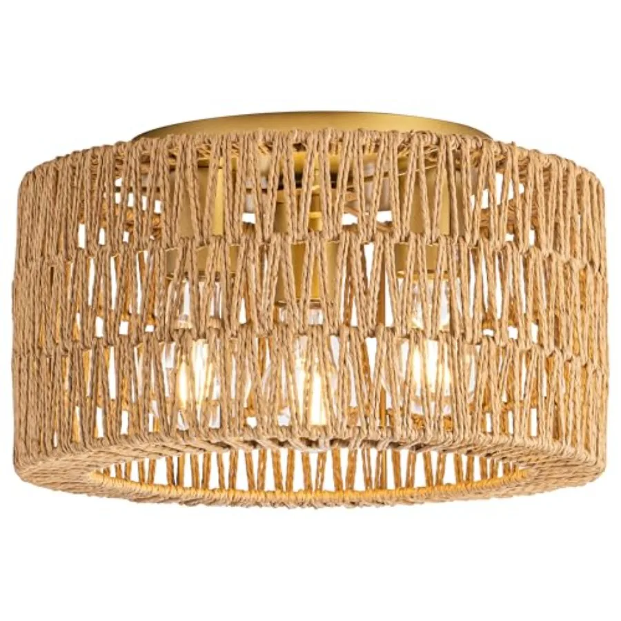 Rattan Ceiling Light Fixture, 3 Light Bohemian Modern Woven Ceiling Light, Boho Flush Mount Ceiling Light for Bedroom Living Ro
Rattan Ceiling Light Fixture, 3 Light Bohemian Modern Woven Ceiling Light, Boho Flush Mount Ceiling Light for Bedroom Living Ro