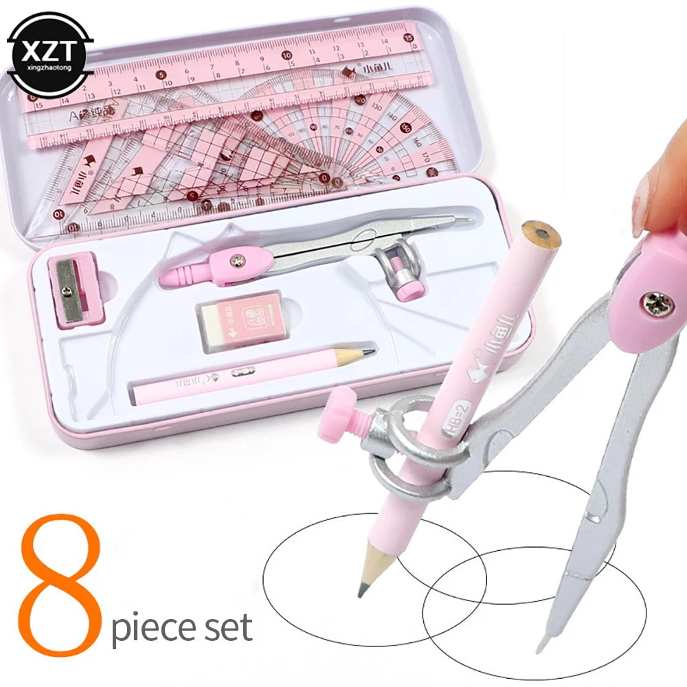 8PCS/Set Ruler Compass Pencil Set Geometry Maths Student Drawing Stationery Mathematical Tools for Boy Girl Gift School Supplies
8PCS/Set Ruler Compass Pencil Set Geometry Maths Student Drawing Stationery Mathematical Tools for Boy Girl Gift School Supplies