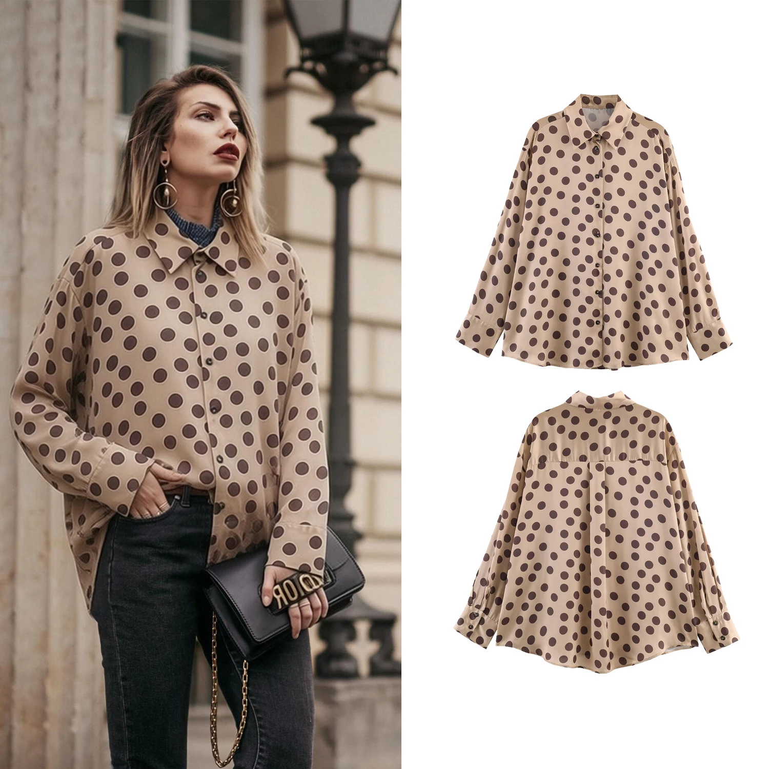 Women's Spring New Fashion Long Sleeves Collared Shirts Female Polka Dot Commute Loose Casual Blouse Tops Lady Daily O-L Shirts
Women's Spring New Fashion Long Sleeves Collared Shirts Female Polka Dot Commute Loose Casual Blouse Tops Lady Daily O-L Shirts