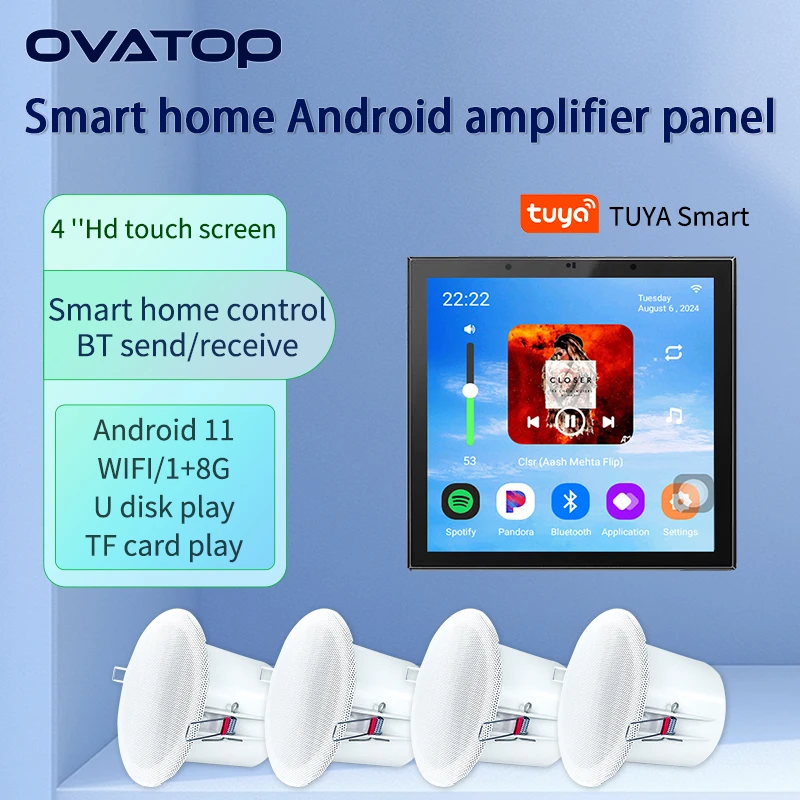 4 Inch Android 11 Tuya Smart Home Audio WiFi Alexa Remote Control Speakers Home Background Amplificador Wall Amplifier
4 Inch Android 11 Tuya Smart Home Audio WiFi Alexa Remote Control Speakers Home Background Amplificador Wall Amplifier