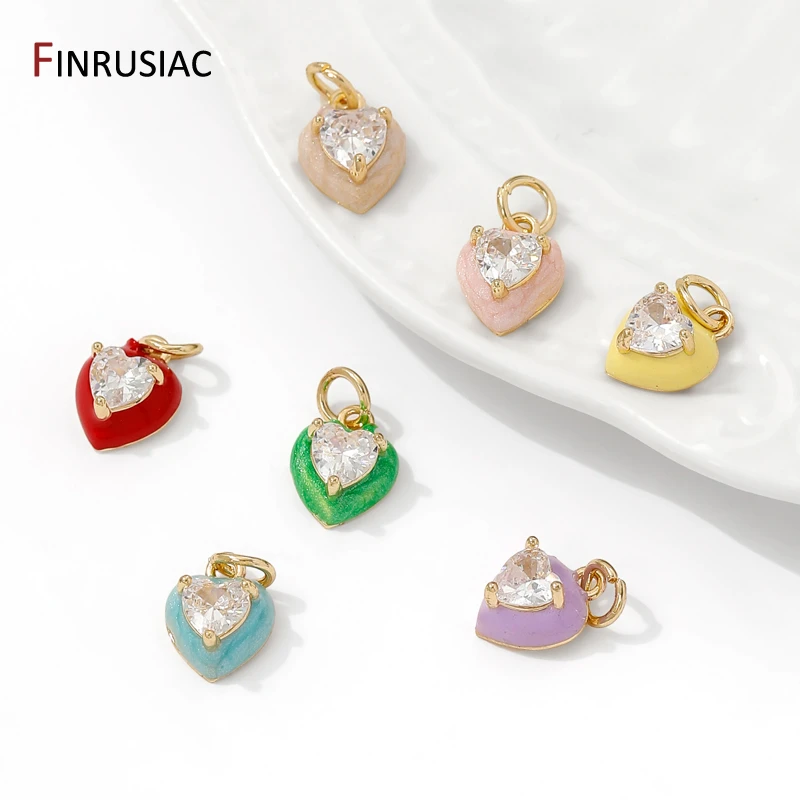 14K Gold Plated Brass Enamel Heart Charm For Jewelry Making,Inlaid Zircon Pendant For DIY Necklace Bracelet Making Accessories
14K Gold Plated Brass Enamel Heart Charm For Jewelry Making,Inlaid Zircon Pendant For DIY Necklace Bracelet Making Accessories