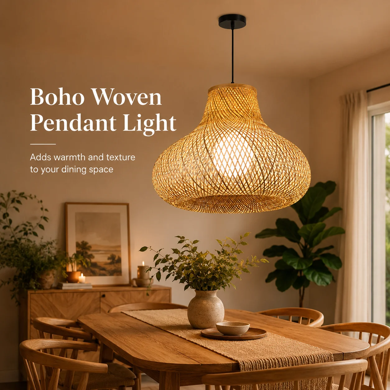 JOYINLED 50/60cm Chinese Retro Bamboo Pendant Light, Hand Woven Oriental Chandelier for Restaurant Teahouse Hotel Lobby
JOYINLED 50/60cm Chinese Retro Bamboo Pendant Light, Hand Woven Oriental Chandelier for Restaurant Teahouse Hotel Lobby