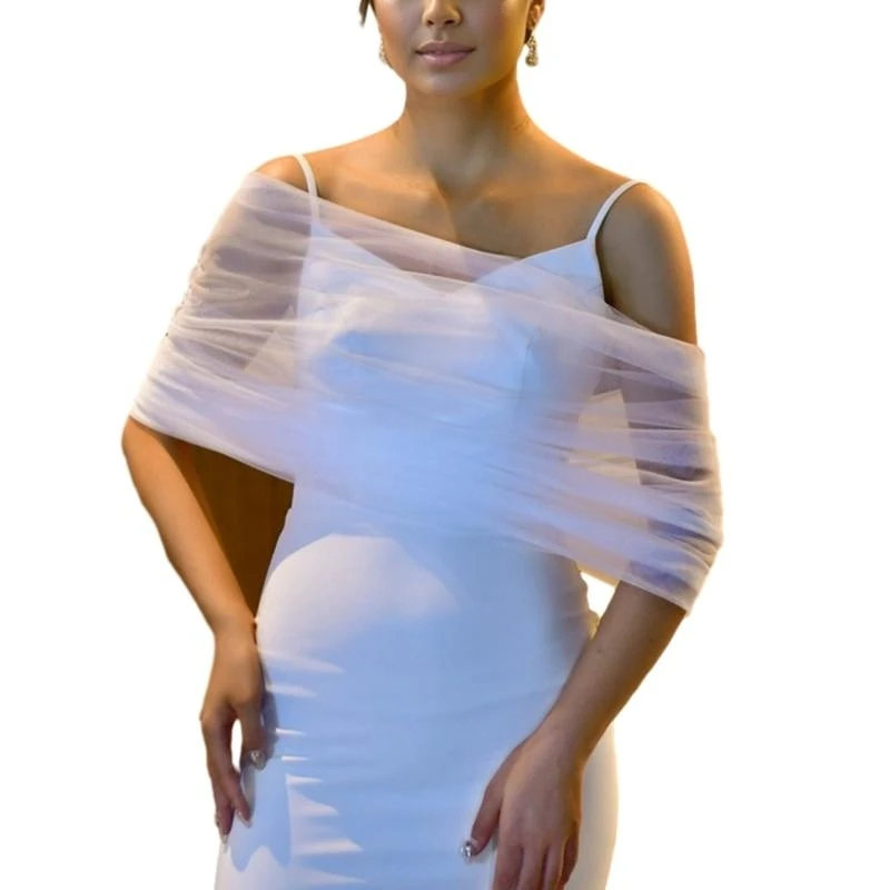 U90E Bride Shawl Wedding Veil Elegant Mesh Veil Shawl Bridal Shower Shoulder Wrap
U90E Bride Shawl Wedding Veil Elegant Mesh Veil Shawl Bridal Shower Shoulder Wrap