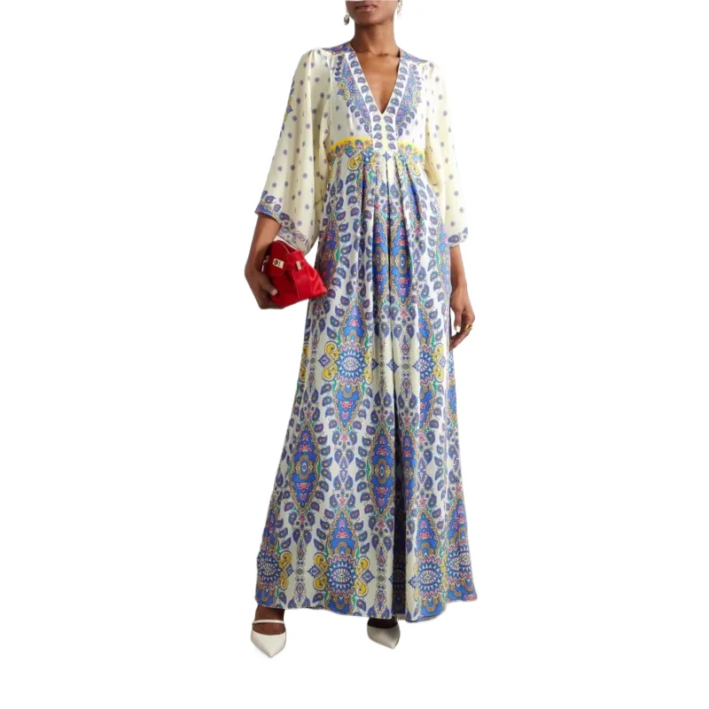 2025 New Summer Woman Dress Casual Loose-Fit Printed Long-Sleeved Sexy V-Neck Maxi Dresses For Women Female Lady Robe
2025 New Summer Woman Dress Casual Loose-Fit Printed Long-Sleeved Sexy V-Neck Maxi Dresses For Women Female Lady Robe